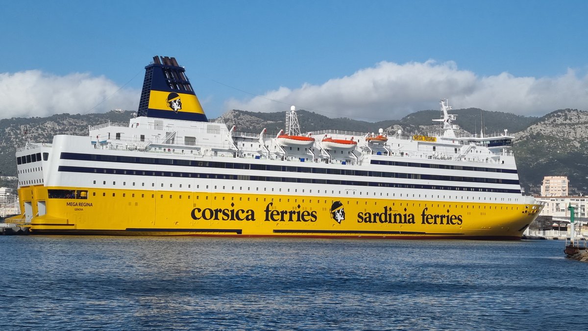 Le Mega Regina, à Toulon en janvier 2025 ; photo : Jean-Pierre Fabre.