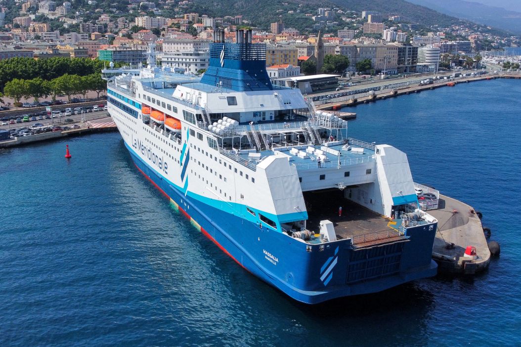 Le Massalia, lors de son escale inaugurale à Bastia en juin 2025 ; photo : Pascal Lenzi