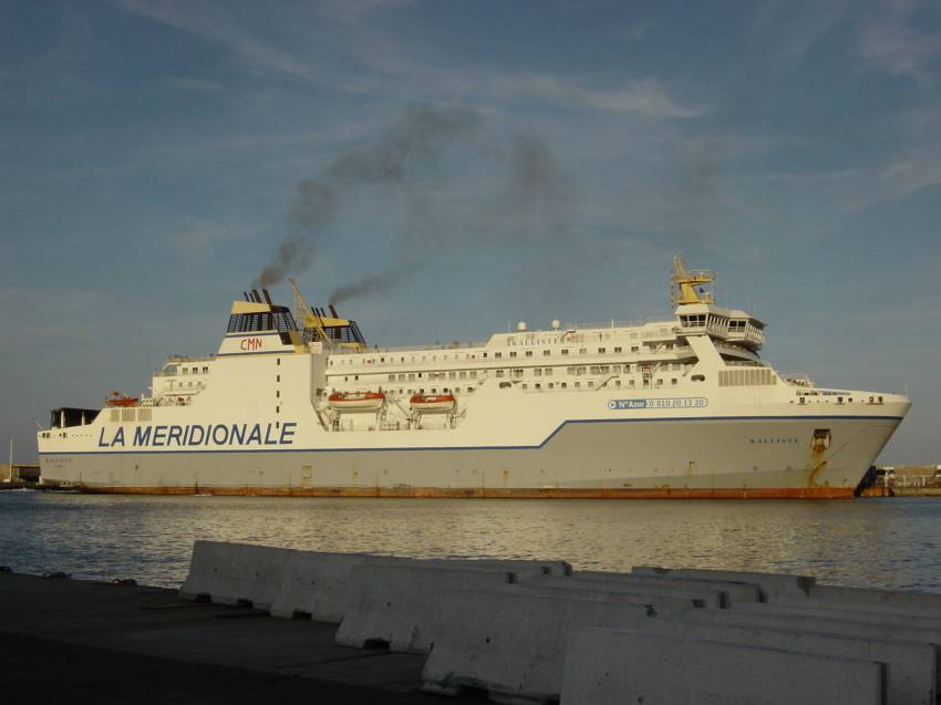Le départ du Kalliste du port de Bastia, en août 2006