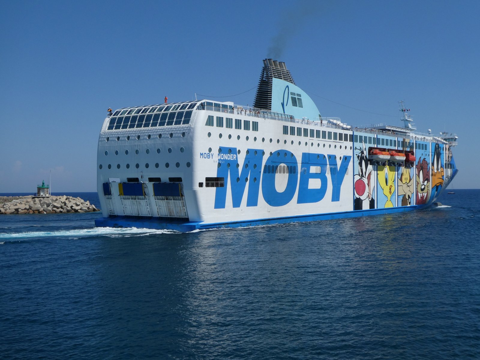 Moby Wonder quittant Bastia, en juillet 2020 ; photo : Romain Roussel