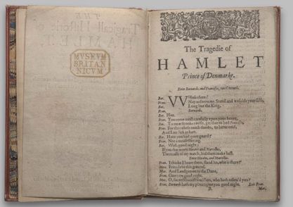 MUSEVM BRITANNICVM - The Tragedie of Hamlet, Prince of Denmark - 1603 - Copyright  The British Library Board
