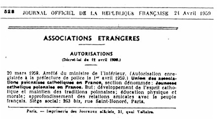 extract of Journal Officiel