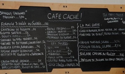 Tableau menu du Caf Cach