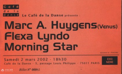 Café de la Danse (Paris) 02-03-2002 -  Ticket