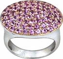 bague jeton saphir rose